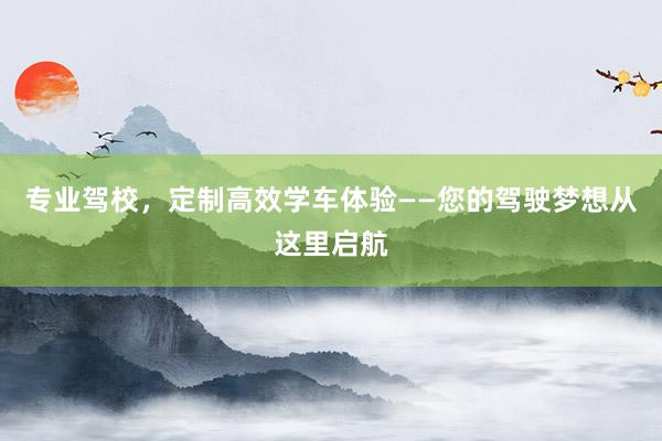 专业驾校，定制高效学车体验——您的驾驶梦想从这里启航